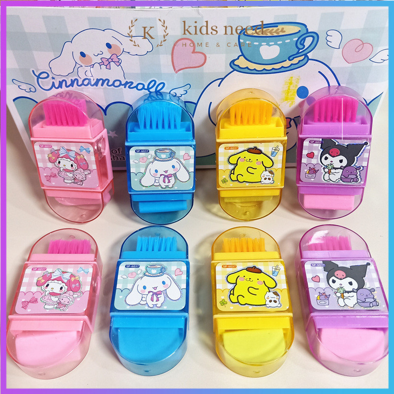 

serutan 3 IN 1 motif sanrio serbaguna / rautan + hapusan + sikat / rautan sikat lucu / orotan anak sapu
