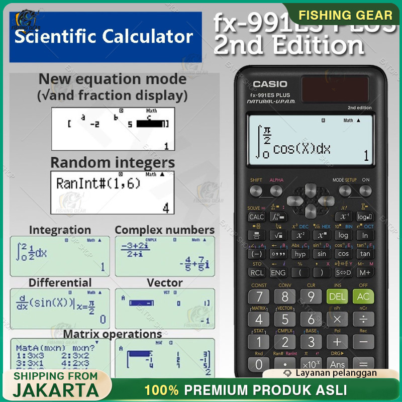 

Kalkulator Ilmiah Casio FX-991EX/991ES-Plus Kalkulator Ilmiah Casio Kalkulator Ilmiah Casio 417 fungsi/dua catu daya baterai dan tenaga surya/40 konstanta rumus