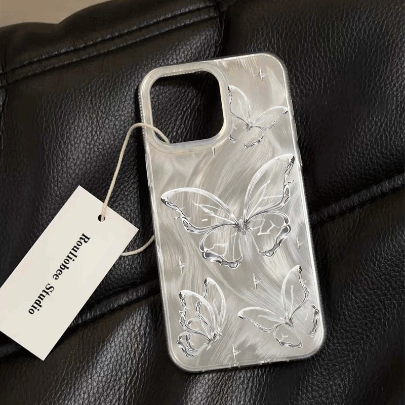 Casing ponsel Casing Ponsel Kupu-Kupu Transparan Model Baru TPU OPPO A3X A3 PRO A7 A16 4G A16E A17 A