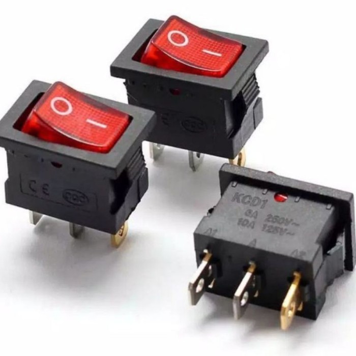 Switch Saklar AC ON Off + Lampu