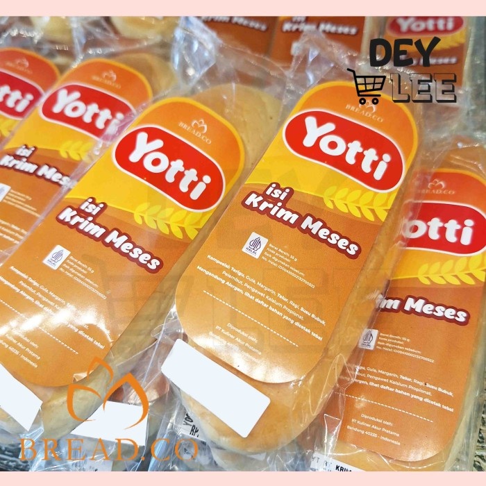 

BREADCO Roti isi Krim Meses / Cokelat Yotti 55g Satuan Plastik Halal Bandung