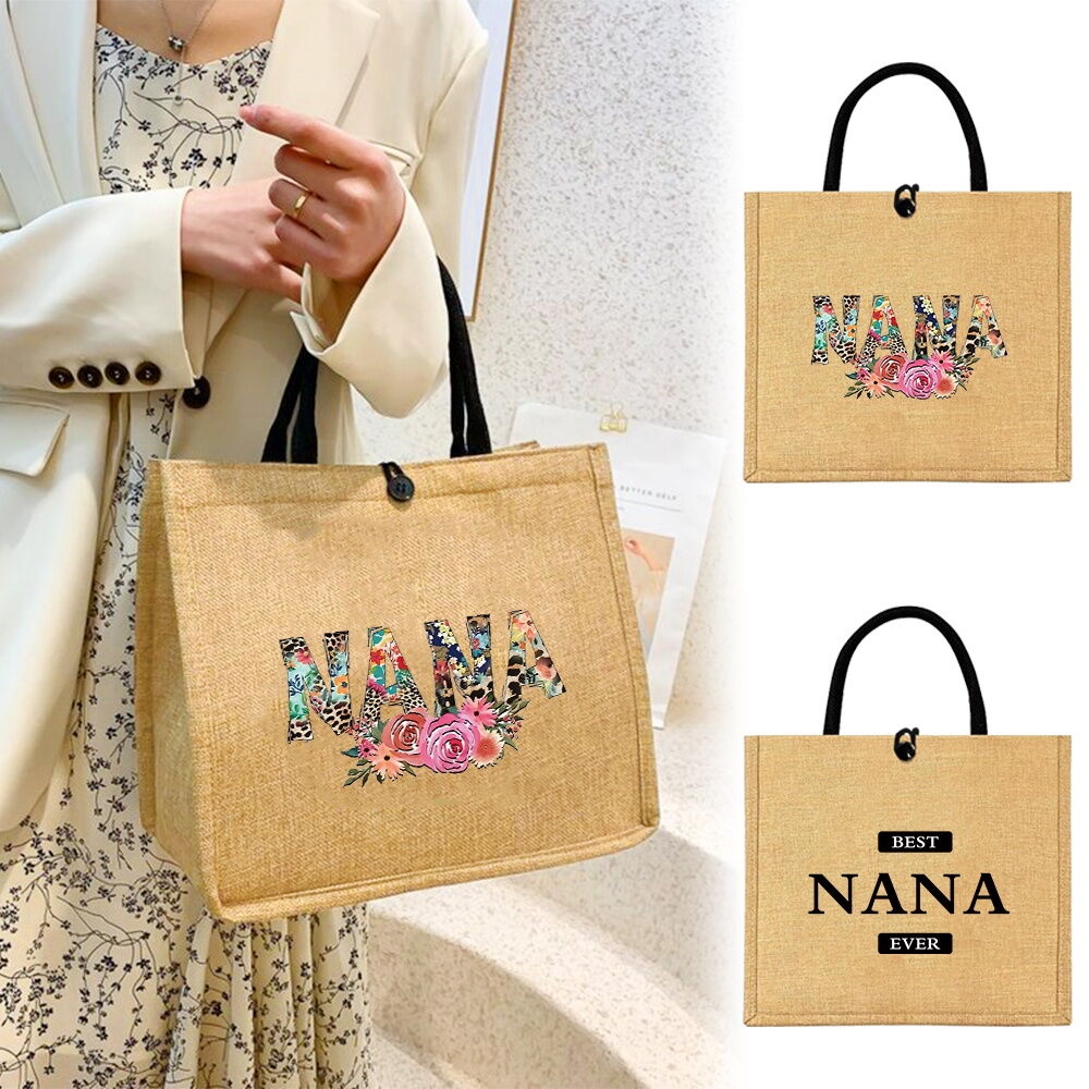 Totebag Wanita Jute Bag Jute Tote Handbag Large Capacity Waterproof Jute Handbags for Ladies Easy to