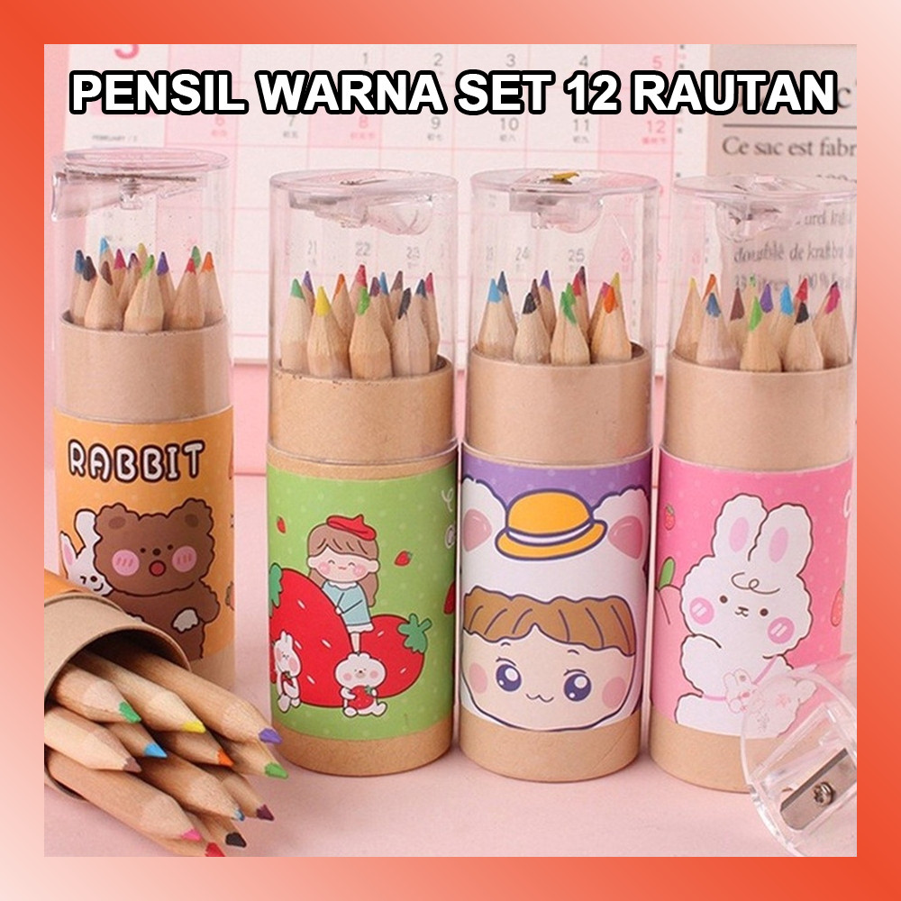 

LAMMORO > AT21 Pensil WARNA SET 12 RAUTAN Mewarnai Menggambar Color Tabung Pengkorok Motif 29A5