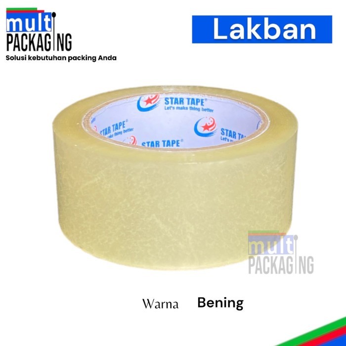 

TL Lakban Star Tape uk. 45mm x 80 yard x 45 micron - Clear / Bening