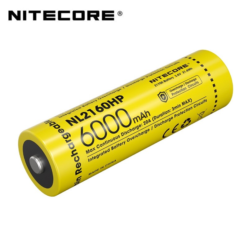 NITECORE NL2160HP 6000mAh 3.6V 21700 Li-ion Rechargeable Battery
