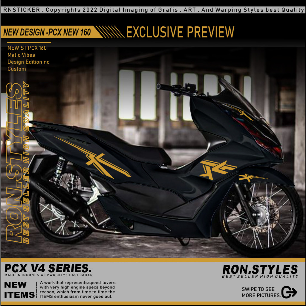 CUTTING STICKER STRIPING VARIASI ALL NEW PCX 150 STRIPING VARIASI PCX 160 STIKER PCX 160 LIS BODY PC