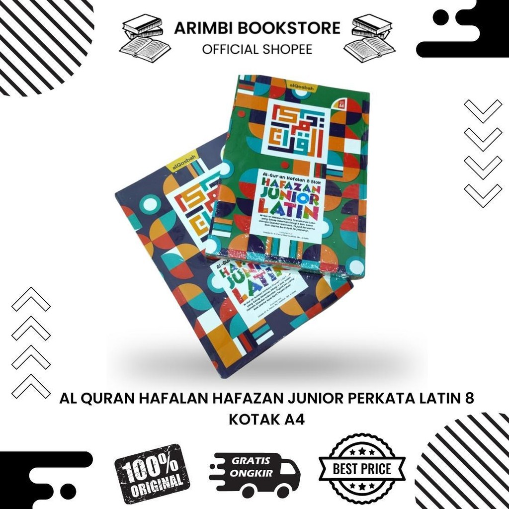 Al Quran Hafalan Hafazan Junior Perkata Latin 8 kotak A4 - Biru