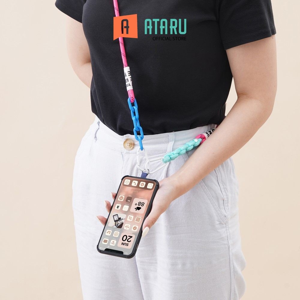 

Ataru Lanyard Kombinasi - Biru/Pink Tali Leher Name Tag Id Card Kartu Akses Tali Gantungan Hp