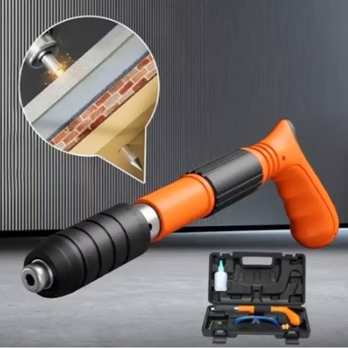 1 SET Tool Box Mini Stampset Ramset T500 Alat Tembak Paku 7.3 MM Beton Besi Baja Tembok Dinding