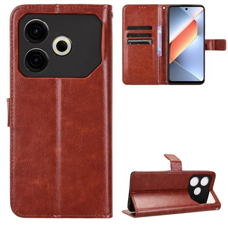 Caing HP Tecno Pova 6 Neo Pova Slim Spark Slim case Bahan kulit sapi asli betis mewah Cover Skin PU 