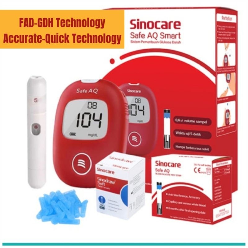 Sinocare Safe AQ Smart Paket Hemat Lengkap alat cek gula darah alat ukur gula darah Sinocare