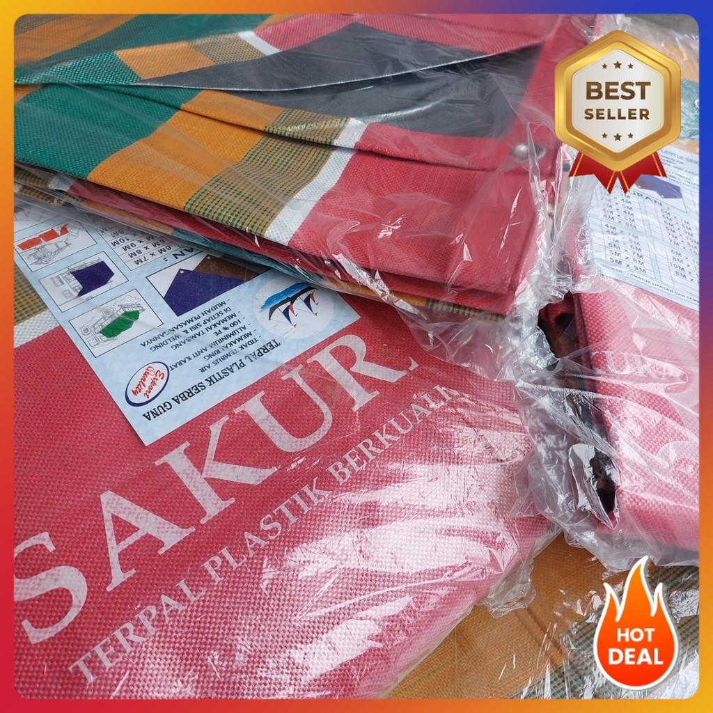 TERPAL TENDA JADI SAKURA A12 PELANGI 4x6 METER TEBAL ANTI AIR DAN PANAS
