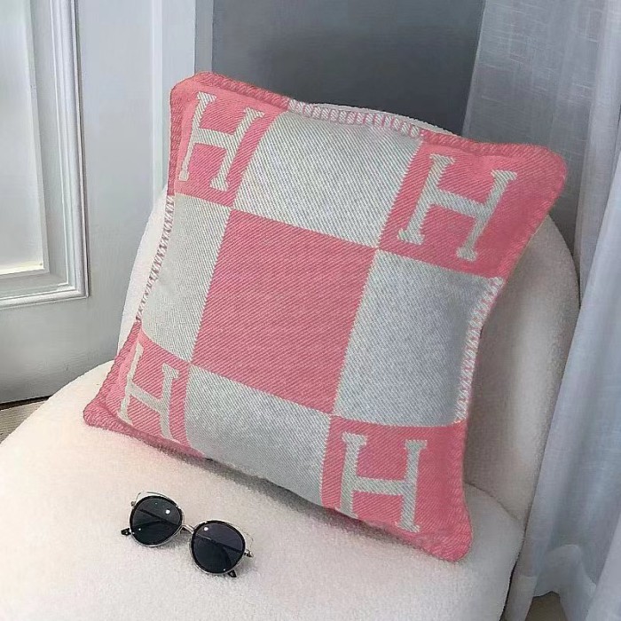 Bantal Sofa Branded / Sarung Bantal Sofa Hermes / Sofa Cushion Cover - Merah Muda, Cover only