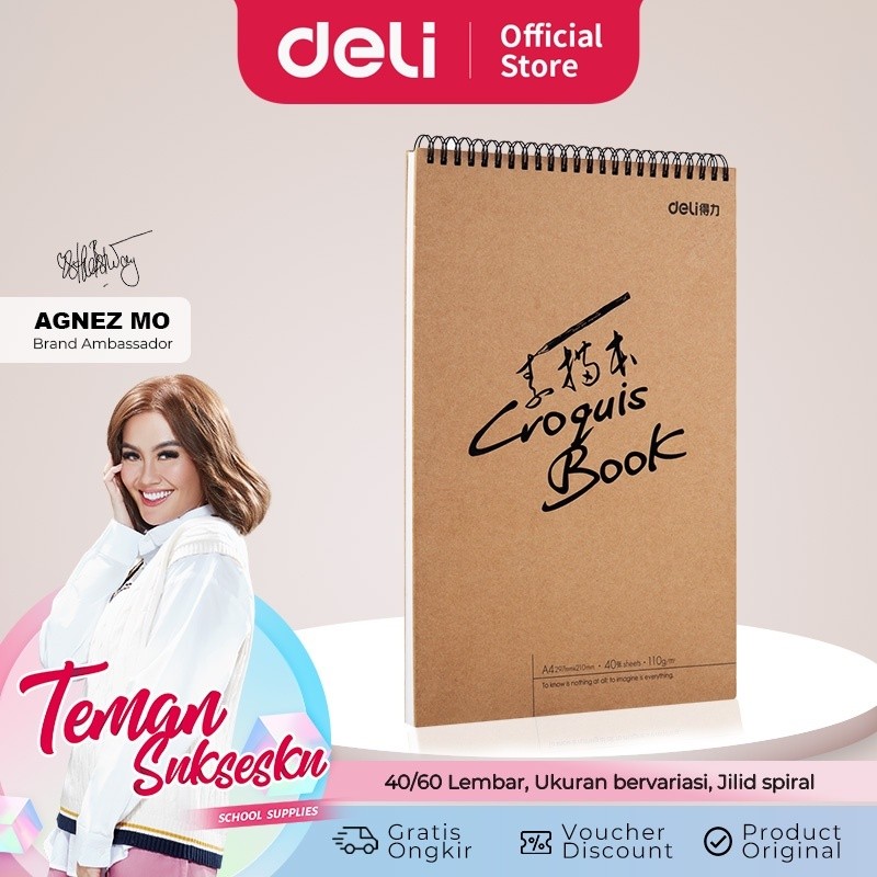 

Deli Sketch Book Buku Gambar Hard Cover 73601 260x188