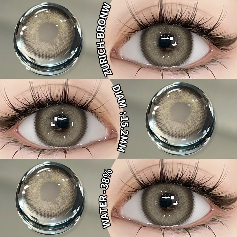 BPOM Eyeshare Softlens Zurich Brown1Pasang 14.5mm Big Eyes Lensa Kontak Soflen