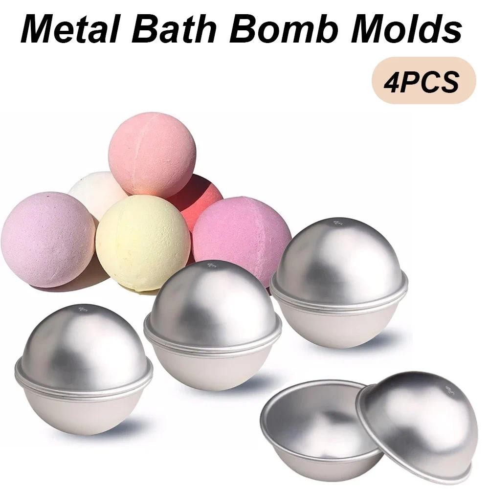 

4PCS/Set Semicircle Sphere Bath Bomb Molds Aluminum Alloy Ball Sphere Cake Baking Mold for DIY Making Supplies Pastry Mould