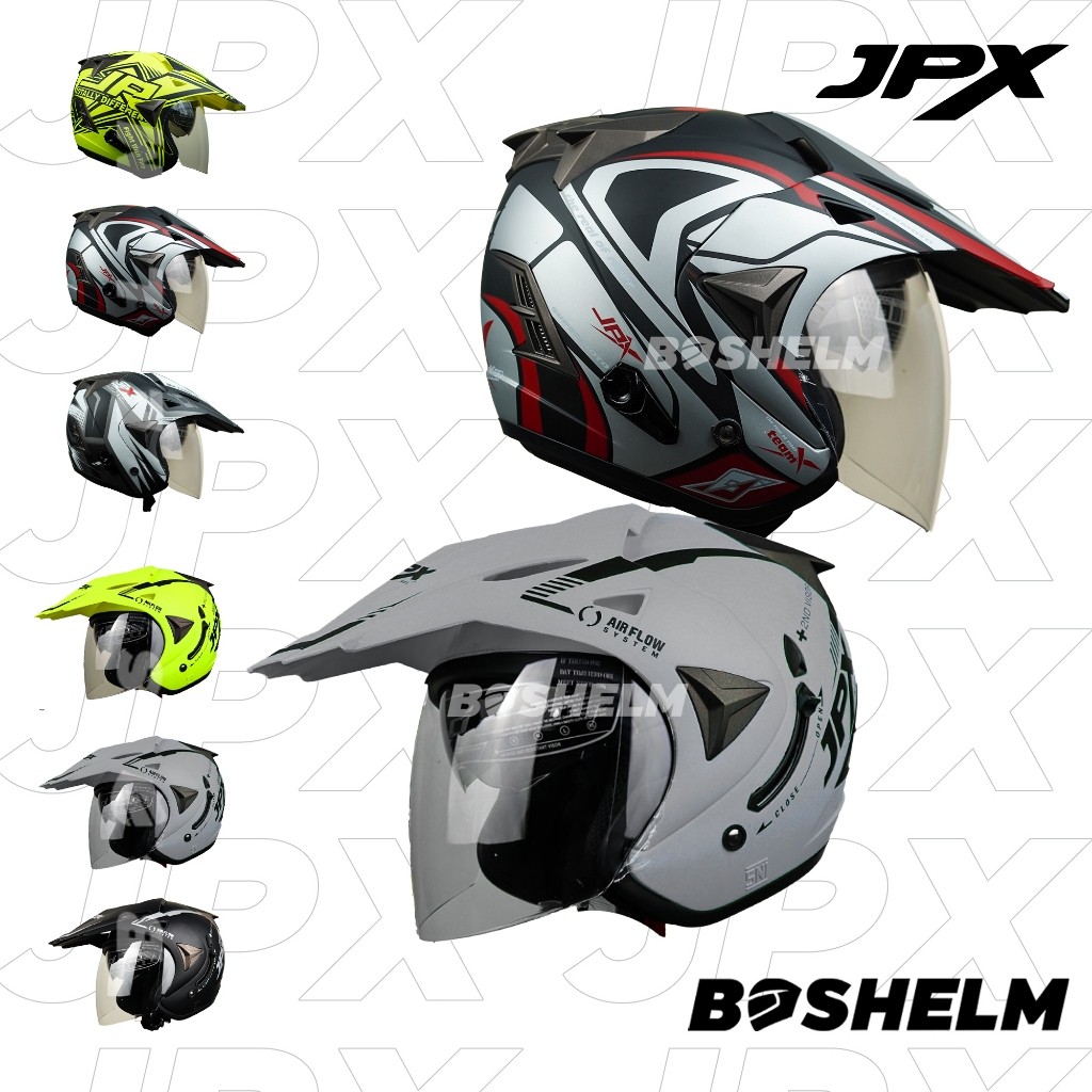 BOSHELM Helm JPX SUPERMOTO Helm Cross Half Face SNI