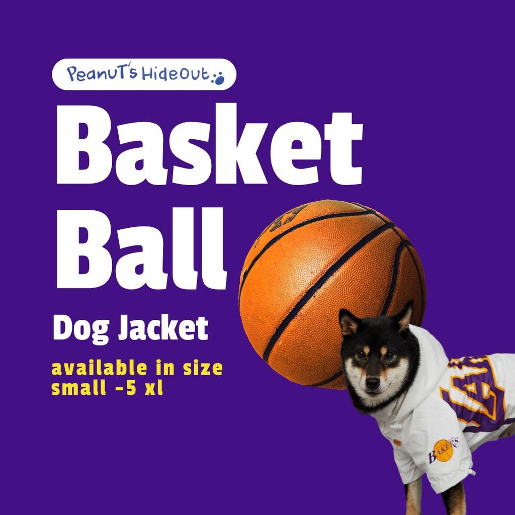 Lakers Dog Jacket (Baju Jaket Anjing)