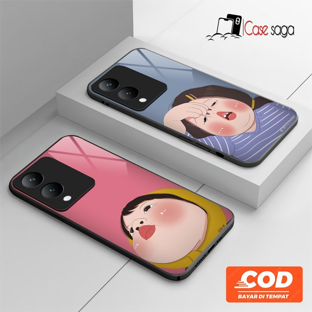 G289 Softcase Kaca Glass Case VIVO Y100 Y17S V29 V27 V27E Y22 Y36 Y27S Y27 Y35 Y16 T1 5G T1 PRO 5G Y