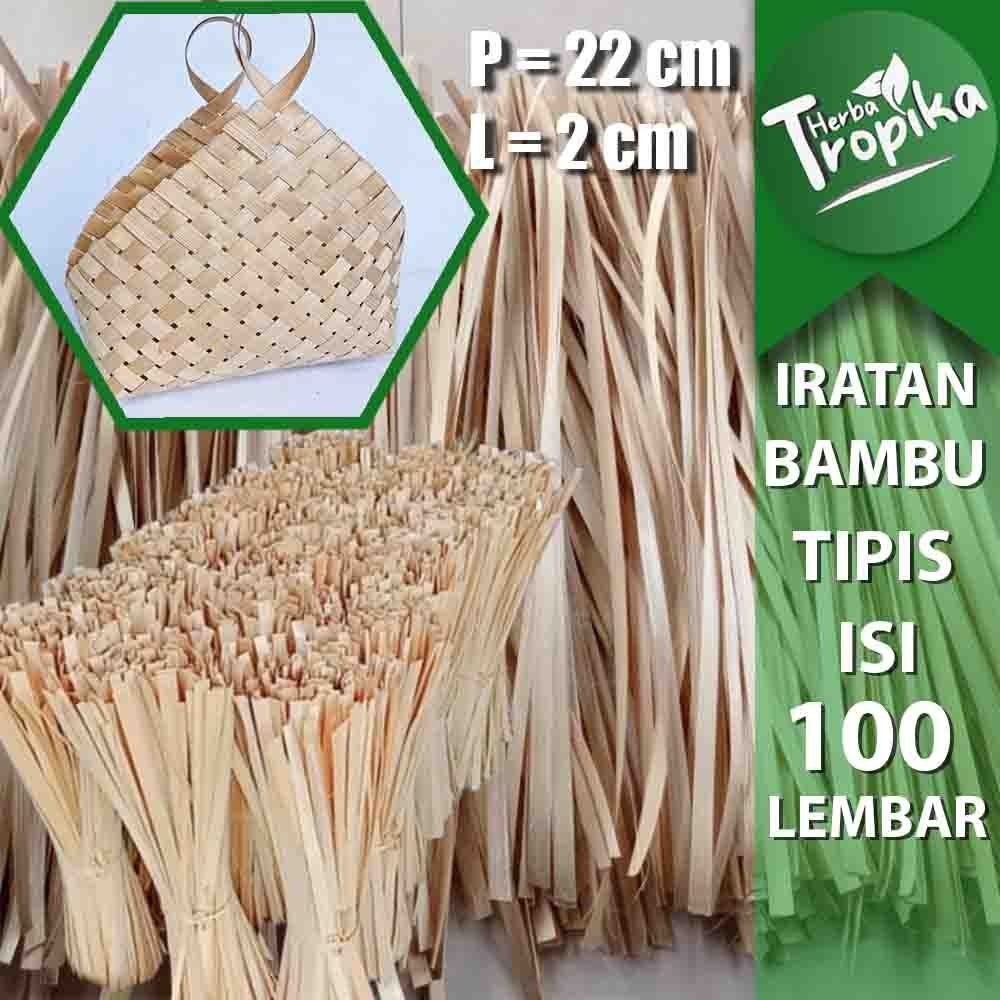 

Iratan bambu bahan anyaman 22 cm isi 100 pcs toko herba tropika