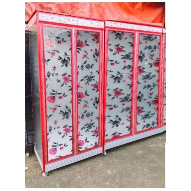 lemari gamis aluminium 2 pintu kaca