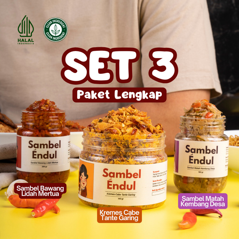 

Sambel Endul - SET 3 - PAKET LENGKAP - SAMBEL BAHAN PREMIUM LESS OIL