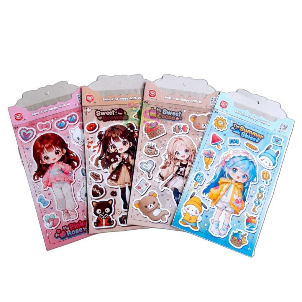 KIDIKOIN Mainan stiker PAPERDOLL DRESS UP mainan ganti baju karakter / BP paper doll DG