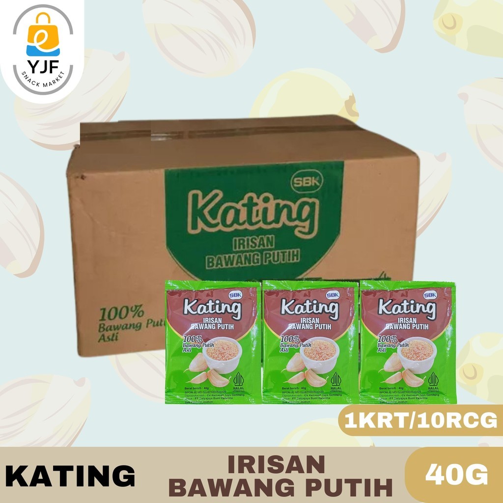 

Kating Irisan Bawang Putih 40g - 1KRT/10RCG / Kecil Kasar Bawang Putih / 100 % Bawang Putih Asli