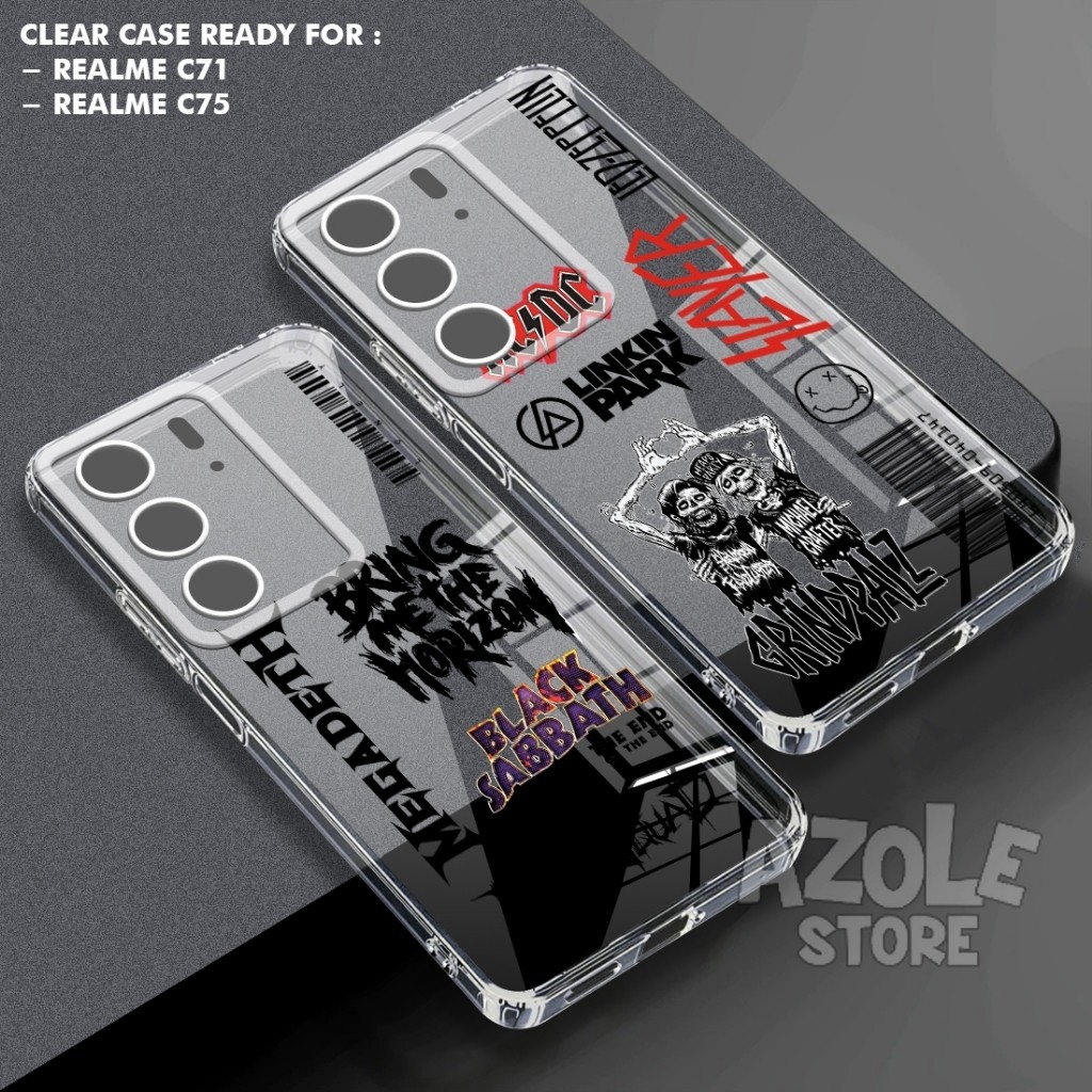 Azole Case Bening Ready Untuk Realme C71 Realme C75 Casing Hp GAMBAR METAL - MT11