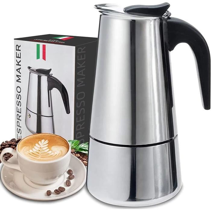 Promo Alat Pembuat Kopi Moka Pot Espresso Maker Coffee Maker Stovetop Stainless Steel Alat Seduh Pem