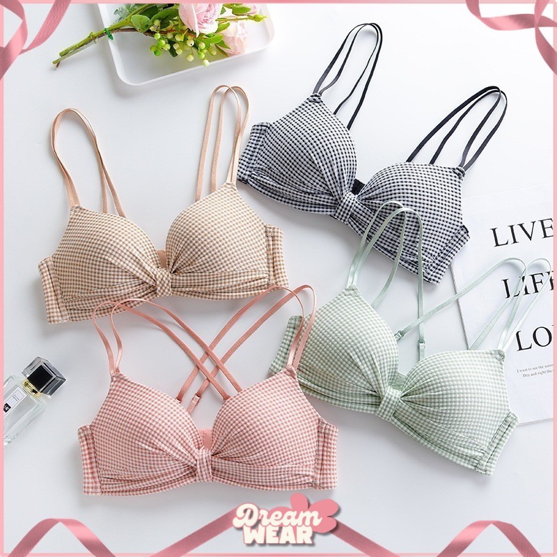 Bra Push Up BH Sexy Pakain Dalam Wanita Jepang Seksi Model Grid Kotak 1050