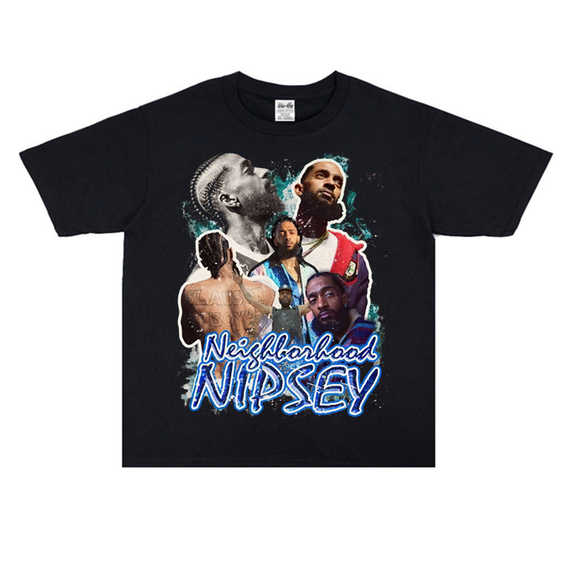 Nipsey Hussle Baju Distro Kaos Tshirt Lengan Pendek  Oversize 100% Cotton
