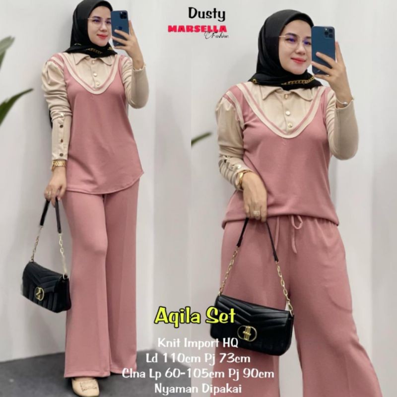 AQILA SET BY MARSELLASET CELANA KNIT KULOT BEST SELLERalya store