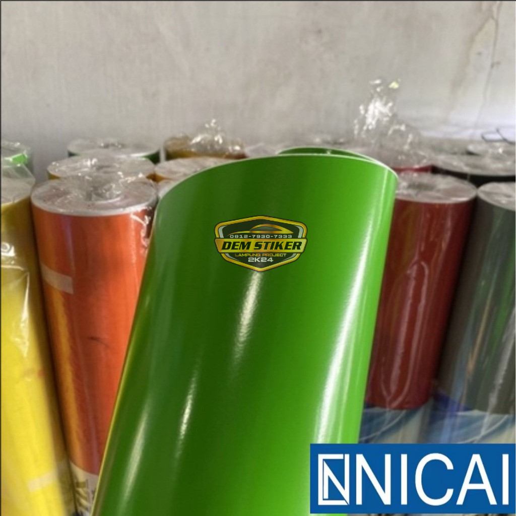 Sticker Scotlet NICAI Hijau Doff Skotlet Motor Skotlet Mobil