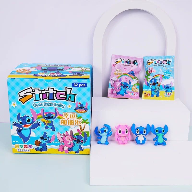 

32pcs/Box Disney Lilo & Stitch Lotso Pencil Eraser Stitch Detachable 3d Eraser Student Stationery School Supplies Wholesale