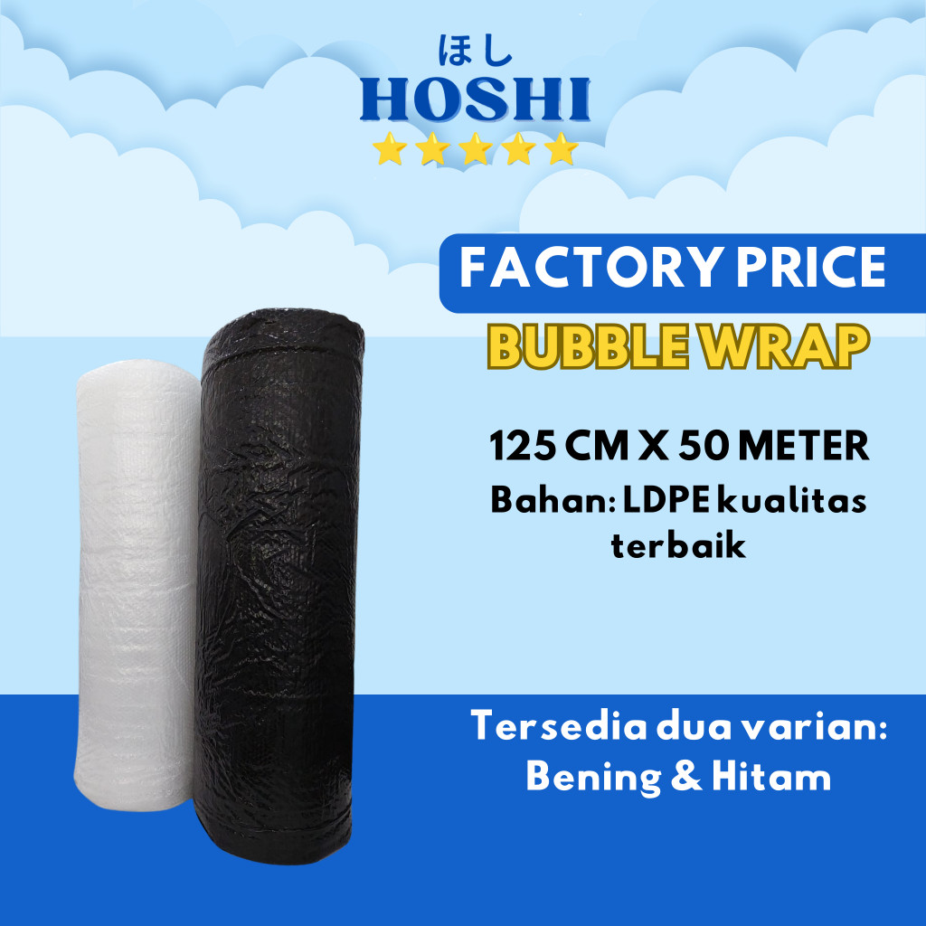 

HOSHI PLAST - Bubble Wrap 125cm x 50m - Bubble Wrap Surabaya - Bubble Wrap Instant Surabaya Sidoarjo Kemasan Tahan Air Packaging Aman Bungkus PlastikCO