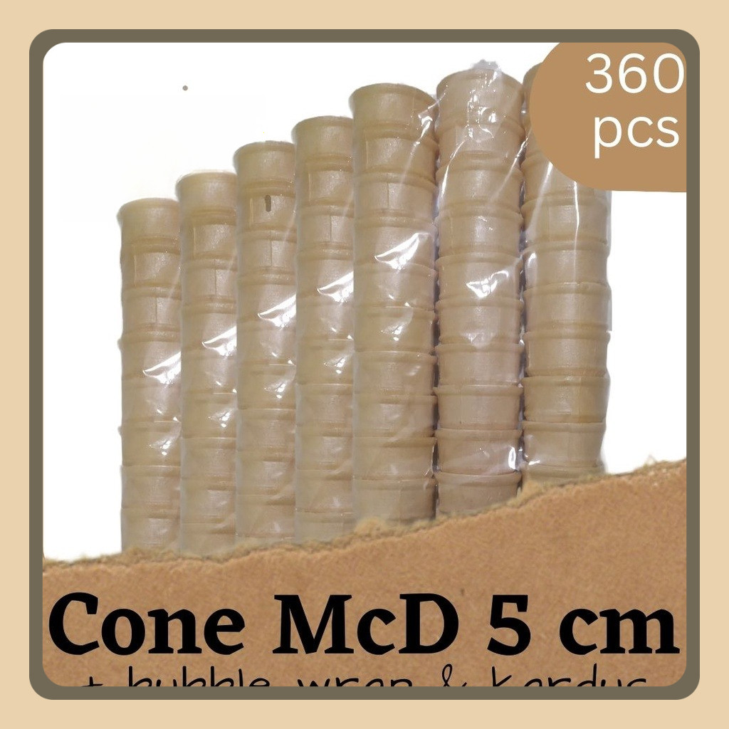 

Cone McD 5 cm 360 pcs GROSIR MURAH (Krupuk Es Krim Contong Opak Corong Ice Cream)
