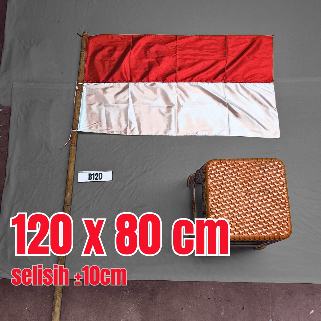 120 x 80 Bendera Merah Putih BESAR Tebal Satin Special