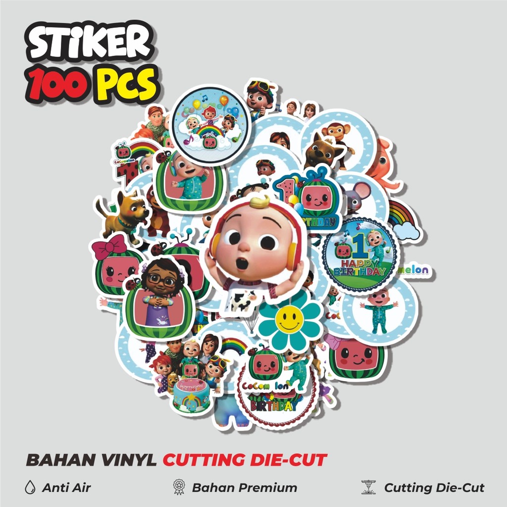 

Terbaru! 50 pcs Stiker Cocomelon Dekorasi Lucu Kreatif untuk Notebook, Skateboard, HP