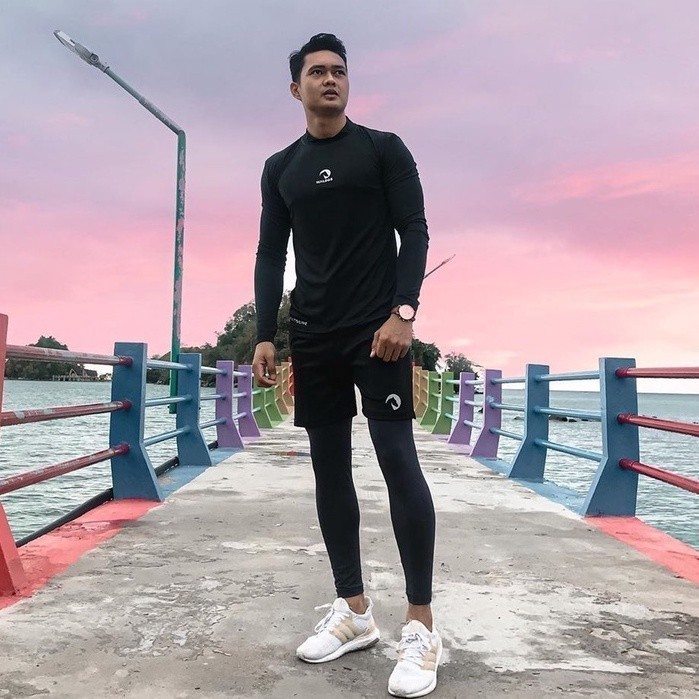 1 Set Pakaian Baselayer Manset & Celana Pria Compression Sports Running Gym Aktivitas Outdoor Olahra