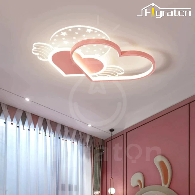 Lampu Plafon Kamar Anak Perempuan Lampu Kamar Anak 3 Warna LED Cahaya Lembut Lampu Hias Plafon Anak 
