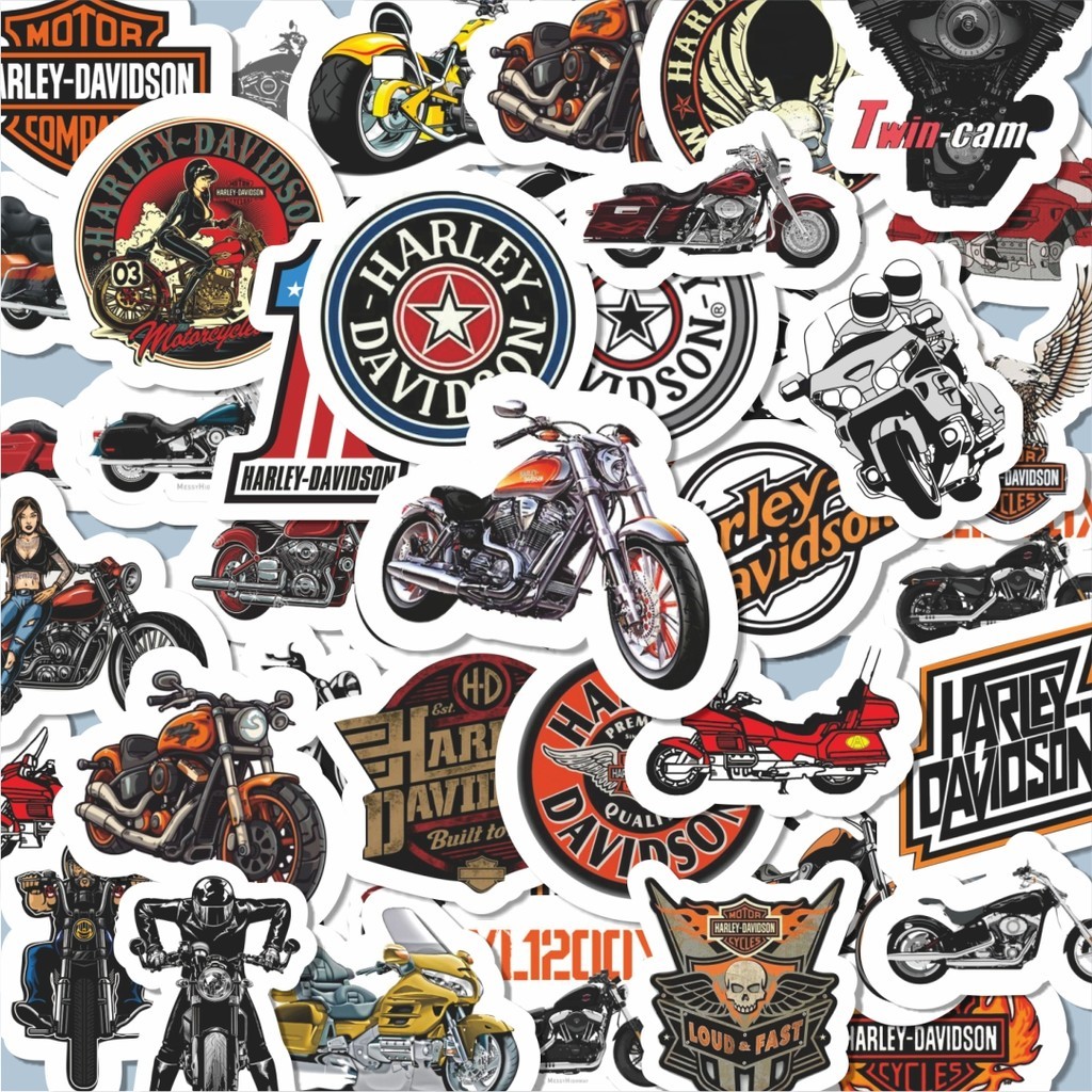 

100PCS Lucu Stiker Motor Harley Davidson Stiker Aesthetic Stiker Anti Air Stikers Berperekat Waterproof sticker decal buat Motor Helm Buku Journal Koper Casing HP Laptop Botol Minum Hadiah anak