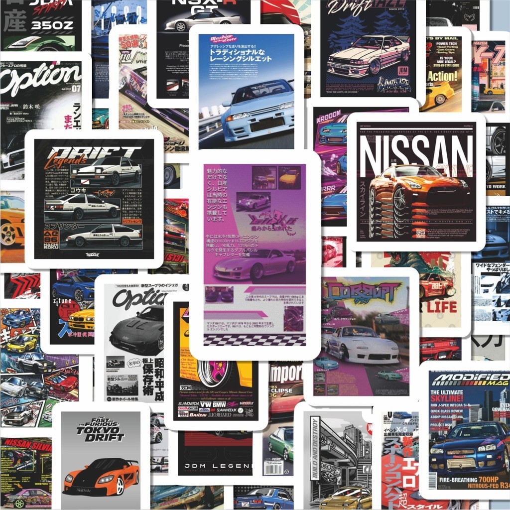 

100PCS Lucu Stiker Super Street Racer JDM Car v4 Stiker Aesthetic Stiker Anti Air Stikers Berperekat Waterproof sticker decal buat Motor Helm Buku Journal Koper Casing HP Laptop Botol Minum Hadiah anak