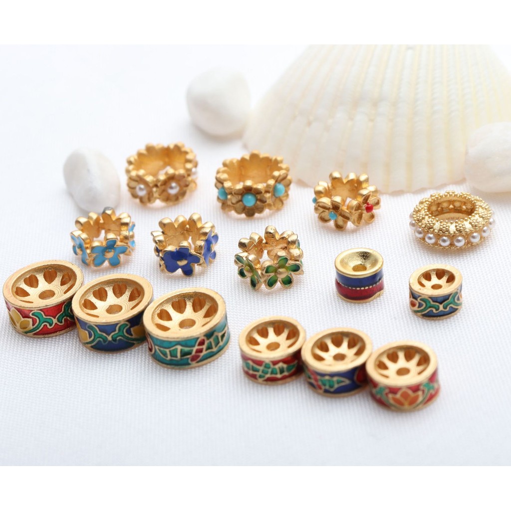 (5 harga) cincin lari retensi warna emas pasir, cincin Qiankun, gelang tenunan tali merah DIY, kalun