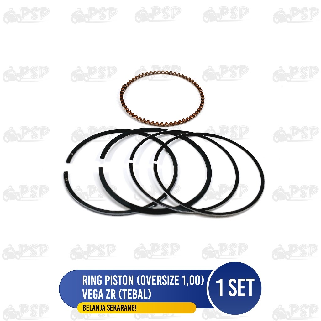 Ring Piston Vega ZR (Tebal) (Oversize 1.00) - Ring Cincin Seker Seher Diameter 1,00 Yamaha Vega zr