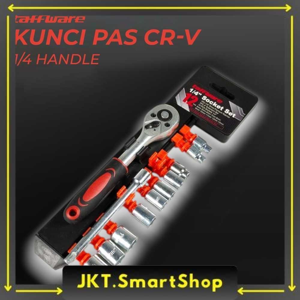 

Taffware Set Kunci Shock Ratchet Wrench 1/4 Handle Drive CR-V 12 PCS