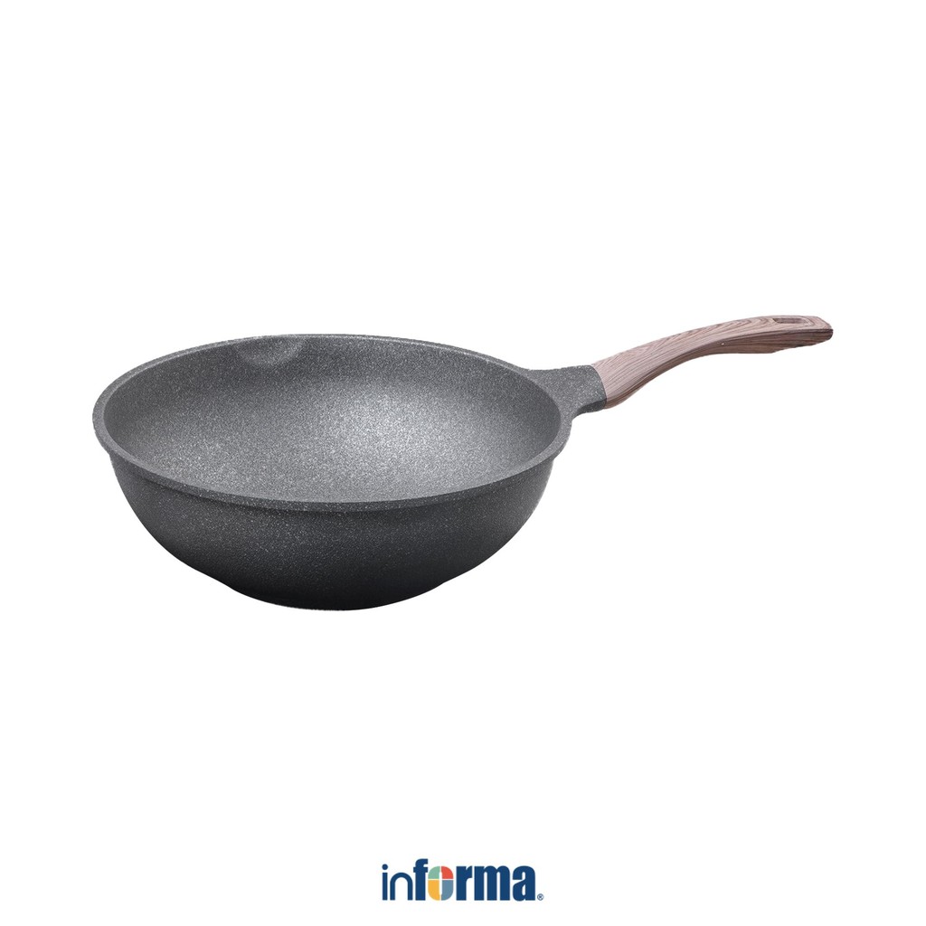 Informa Chef Topf 30 cm Natural Wajan Induksi Frypan Pan Masak Teflon Penggoreng Dapur Penggorengan 