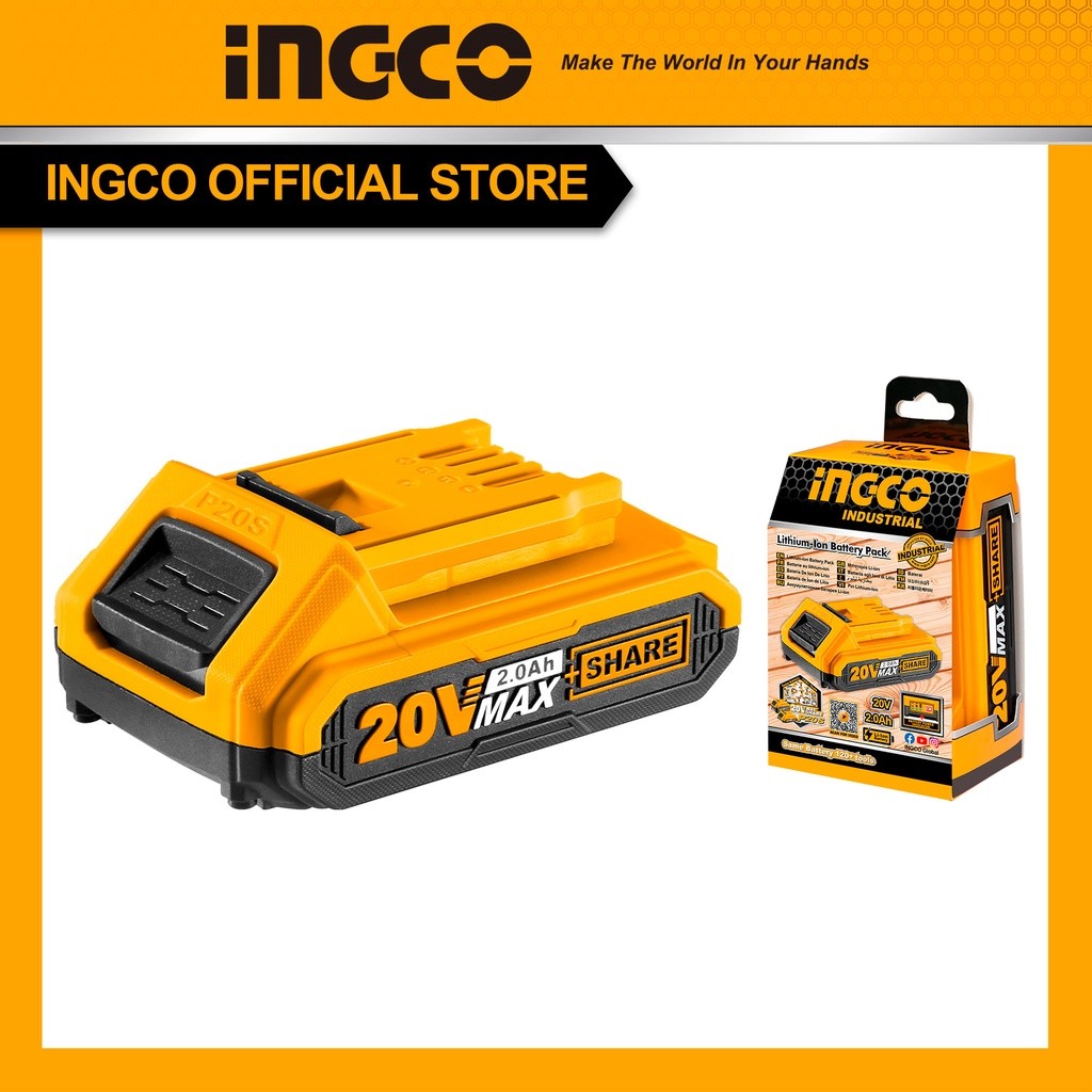 Baterai P20S 2 Ah Power Tools INGCO 20V LiIon Battery FBLI20011