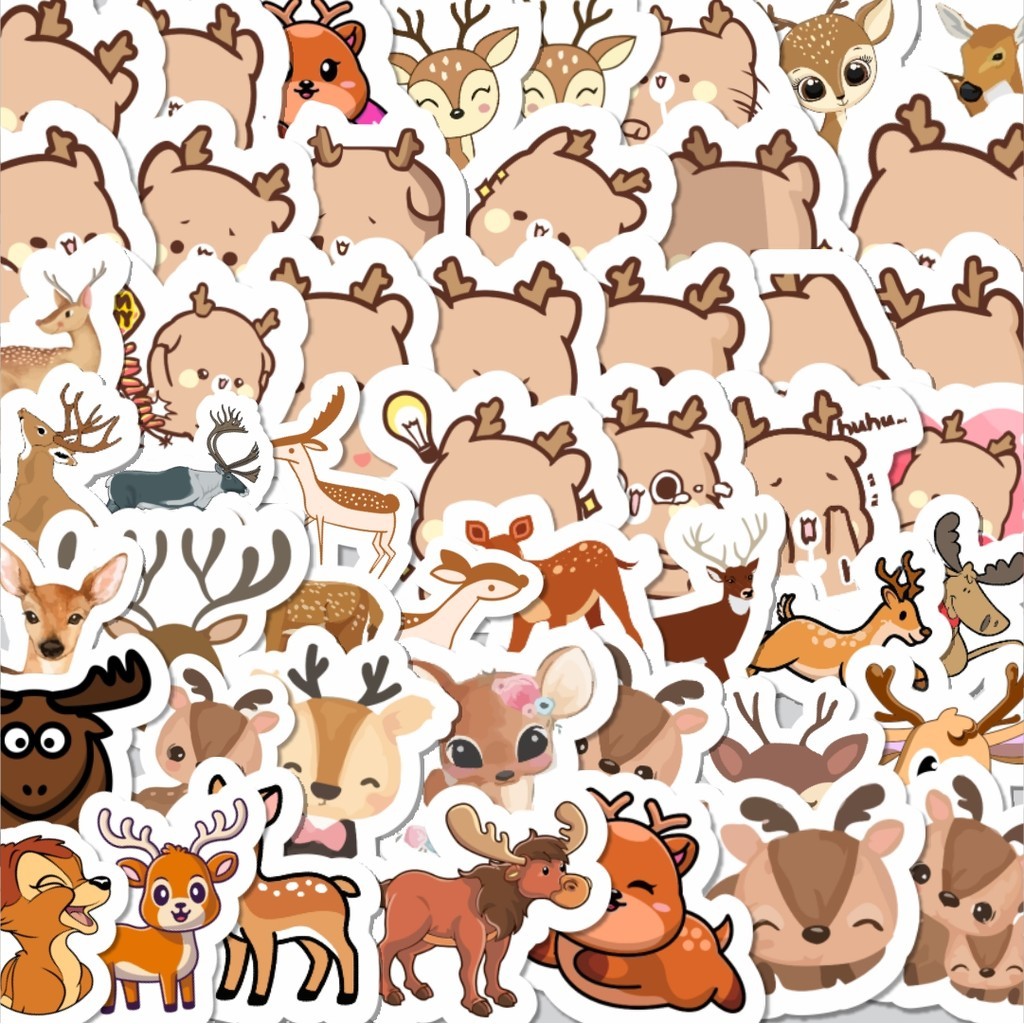 

Stiker Cutting Pack Stiker Hewan Rusa Isi 100Pcs Series Aesthetic Lucu Keren Untuk Koper Bahan Vynil
