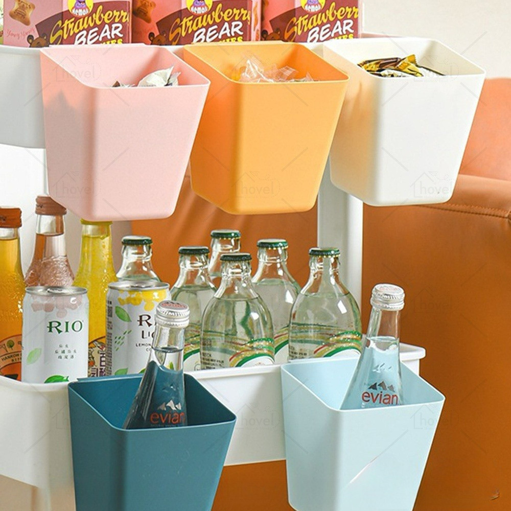 Rak Gantung Keranjang Mini Kotak Plastik Tempat Penyimpanan Snack Bumbu Dapur Serbaguna